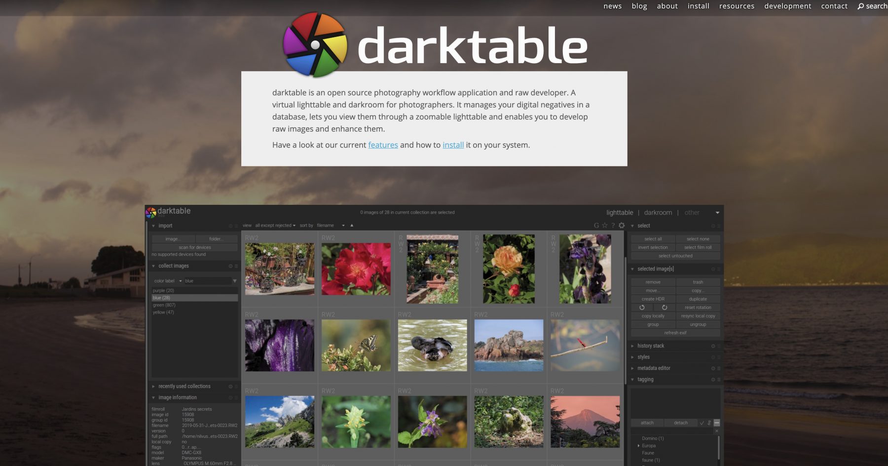 download the new version darktable 4.4.1