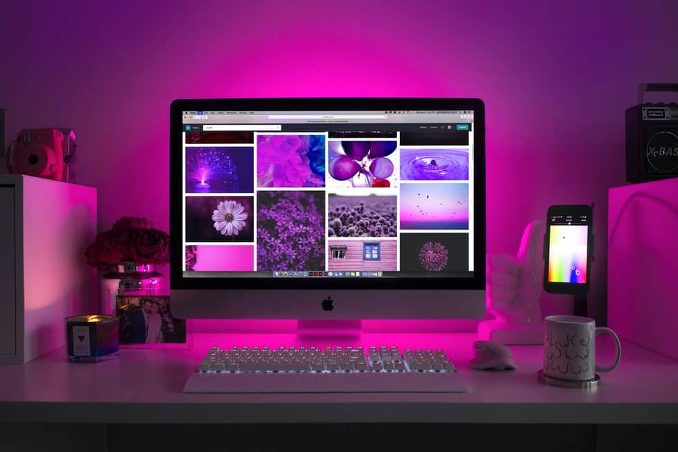 purple computer screen