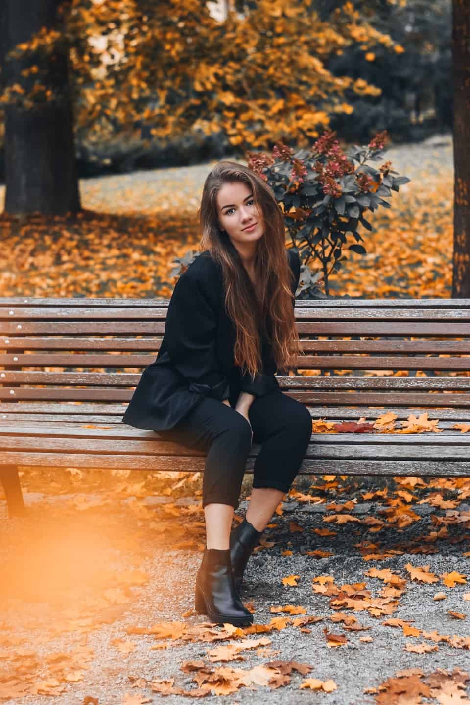 woman on bench